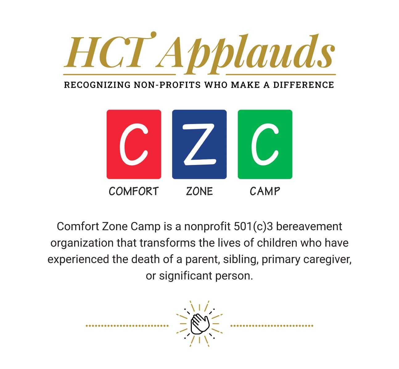 26 Applauds Comfort Zone Camp